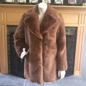 Zara Textured Lapel Teddy Coat